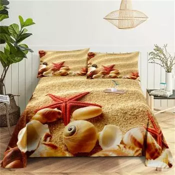 Комплект постельного белья Dream NS Modern Nature с 3D-цифровой печатью Beach Coconut Grove Summer Bedroom, простыня, наволочка, комплект постельного белья 110X230cm(2Pcs)