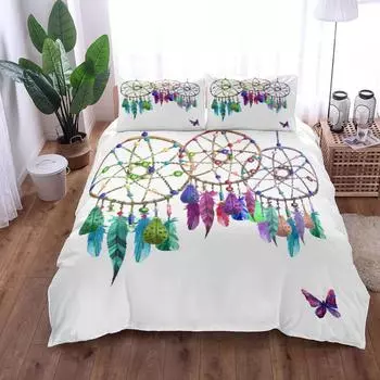 Комплект постельного белья Dreamcatcher Bohemian King Queen Double Full Twin Single Size Boys EU single(135x200cm)