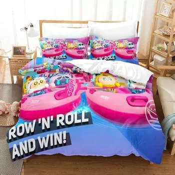 Комплект постельного белья Eggy Party, подарочное постельное белье с рисунком для мальчиков, детей, девочек, домашний декор, односпальный, двухместный, королевского размера, милый комплект пододеяльников 135X200cm-2pcs