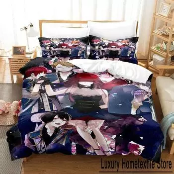 Комплект постельного белья Ensemble Stars Single Twin Full Queen King Size Bed Set Adult Kids Bedroom Duvet Cover Sets 3D Anime Bed Sheet Set EU Single 135x200cm