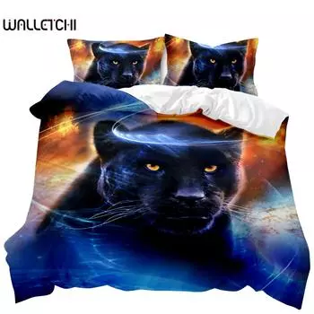 Комплект постельного белья Ferocious Cat African Blue Ferocious Cat Wildlife Twin Комплект постельного белья Double Queen King Size Полиэстеровый чехол для одеяла EU single(135x200cm)