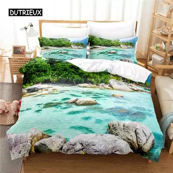 Комплект постельного белья Flowing Water, комплект пододеяльников, комплект постельного белья с 3D-печатью, комплект постельного белья размера Queen, модный дизайн EU single(135x200cm)