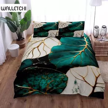 Комплект постельного белья Fluid Leaves King Queen Double Full Twin Single Size EU single(135x200cm)