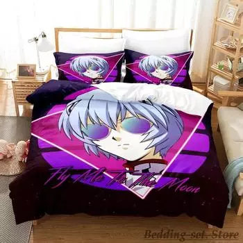 Комплект постельного белья Fly Me to the Moon, односпальная кровать, двуспальная кровать размера Queen, комплект постельного белья для взрослых и детей, комплект постельного белья в стиле аниме 70x133cm 2pcs
