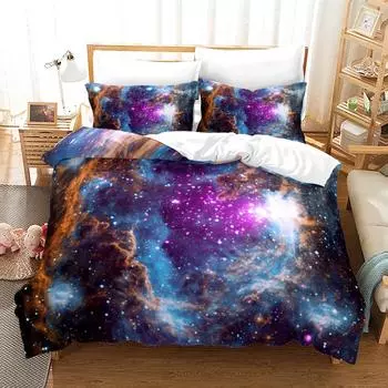 Комплект постельного белья Galaxy Duvet Cover Love Heart Shaped Cloud, размер King Queen для мальчиков, девочек, подростков, комплект постельного белья с наволочкой 70x133cm 2pcs