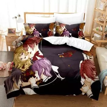 Комплект постельного белья Game Diabolik Lovers Single Twin Full Queen King Size для взрослых и детей, комплект пододеяльников, комплект простыней в стиле аниме EU Twin 135x200cm