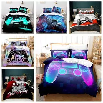 Комплект постельного белья Game Mouse Queen King, полноразмерный пододеяльник для спальни с двумя односпальными кроватями и наволочка, мягкий пододеяльник UK Single 135x200cm