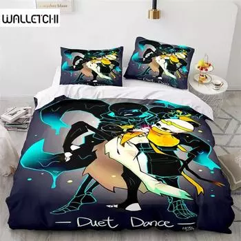 Комплект постельного белья Game Undertale Frisk Sans для мальчиков и девочек Twin Queen Size, пододеяльник, наволочка, детская кровать, для взрослых, домашний текстиль, 2/3 шт. 135X200cm