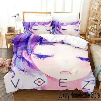 Комплект постельного белья Game VOEZ Single Twin Full Queen King Size для взрослых и детей, комплект пододеяльников с 3D-принтом и аниме-простыней EU Single 135x200cm