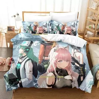 Комплект постельного белья Girls Frontline Project Neural Cloud Single Twin Full Queen King Size Bed Set Adult Kids Bedroom Duvetcover Sets 70x133cm 2pcs