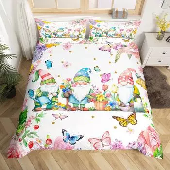Комплект постельного белья «Гном» Комплект постельного белья «Весенний цветок» Комплект из трех предметов «Бабочка» EU single 135*200