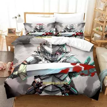 Комплект постельного белья Goblin Slayer Single Twin Full Queen King Size Bed Set Adult Kid Bedroom Duvetcover Sets Anime Parure de lit Bed 70x133cm 2pcs