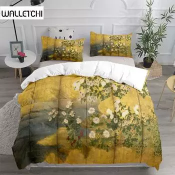 Комплект постельного белья Golden Peony Flower King Queen Double Full Twin Single Size EU single(135x200cm)