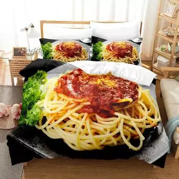 Комплект постельного белья Gourmet Spaghetti Italian Single Twin Full Queen King Size Комплект постельного белья Aldult Kid Bedroom Duvetcover Sets 3D Food 70x133cm 2pcs