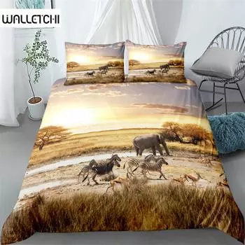 Комплект постельного белья Grand Savannah 3D Duvet Cover Set King Queen Double Full Twin Single Size EU single(135x200cm)