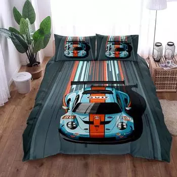 Комплект постельного белья Gt3 Rally Duvet Cover Set King Queen Double Full Twin Single Size с наволочкой на заказ EU single(135x200cm)
