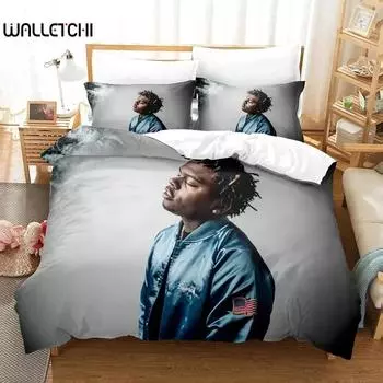 Комплект постельного белья Gunna Singer с 3D-принтом, пододеяльник, комплект постельного белья, пододеяльник, наволочка, одеяло размера «king-size», комплект постельного белья для мальчиков и взрослых 70x133cm 2pcs