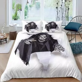 Комплект постельного белья «Halloween Tree» Queen King Horror Theme Пододеяльник Готический жуткий полиэстер Пододеяльник Ветки Серый пододеяльник EU single(135x200cm)