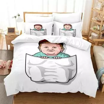 Комплект постельного белья Hasbulla Magomedov Fighting Meme Single Twin Full Queen King Size Bed Set Teenager Bedroom Duvetcover Sets 135x200cm 2pcs