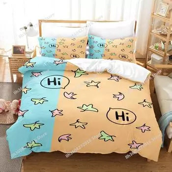 Комплект постельного белья Heartstopper Single Twin Full Queen King Size Bed Set Adult Kid Bedroom Duvetcover Sets 3D Print Anime Maple Le AU Single(140x210cm)