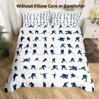 Комплект постельного белья «Хоккей» Комплект постельного белья «Хоккей» Комплект из трех предметов для детских зимних видов спорта EU single 135*200