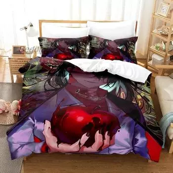 Комплект постельного белья Hololive vox Akuma Single Twin Full Queen King Size, комплект постельного белья Aldult Kid Bedroom Duvetcover Sets 3D Print Anime 70x133cm 2pcs