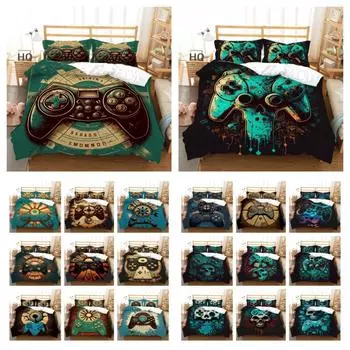 Комплект постельного белья игровая консоль принтованные покрывала размера King для мальчиков полиэстер одеяло комплект дизайн покрывало UK Single 135x200cm
