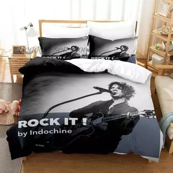 Комплект постельного белья Indochine Rock Single Twin Full Queen King Size Комплект постельного белья Aldult Kid Bedroom Duvetcover Sets 3D Print Hip Hop 70x133cm 2pcs