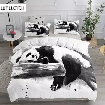 Комплект постельного белья Ink Splash Giant Panda King Queen Double Full Twin Single Size EU single(135x200cm)