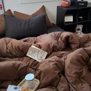Комплект постельного белья INS Hot Coffee для девочек, простыня из мягкого хлопка, размер Queen, King, пододеяльник, наволочка, постельное белье Single150x200 3pcs