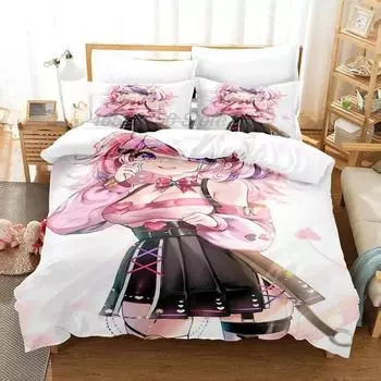 Комплект постельного белья Ironmouse Single Twin Full Queen King Size Bed Set Adult Kids Bedroom Duvet cover Sets 3D Print Anime Kawaii Bedding 70x133cm 2pcs