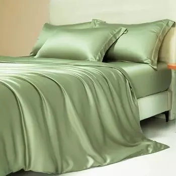 Комплект постельного белья из 100% египетского хлопка с натянутой простыней, плоская простыня, наволочка, роскошные нити 1000, 4/6 шт., комплекты постельного белья Sliky Twin 4pcs