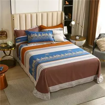 Комплект постельного белья из 3 предметов с полосатым принтом, роскошное покрывало в скандинавском стиле, круглое постельное белье с наволочками, комплект постельного белья из 100% хлопка 180x240cm 3Pcs