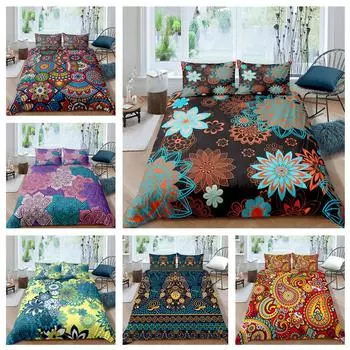 Комплект постельного белья из 3D экзотической коллекции с пододеяльником и наволочкой с рисунком пейсли, 2/3 шт. AU240 * 270, очень большой размер, мягкое украшение для дома Baby 100x135cm