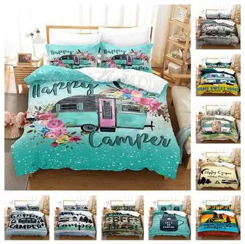 Комплект постельного белья из 3D-мультяшной серии автомобилей, пуховое одеяло и наволочка с буквенным принтом в автомобиле, 2/3 предмета, полноразмерное украшение для детской комнаты Baby 100x135cm