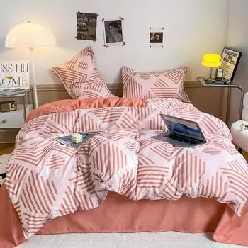 Комплект постельного белья из 4 предметов, мягкий и удобный, подходит для всех сезонов, подходит для общежития 1.2m 1pcs 1.5x2&set
