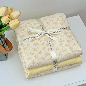 Комплект постельного белья из хлопка класса А для матерей и младенцев, 4 предмета: хлопковый двухслойный пряжный пододеяльник, простыня, комплект из 3 предметов 1.2 Sheet3pcs quilt 1.5*2m