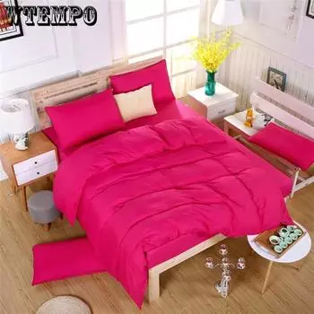 Комплект постельного белья из полиэфирного волокна, один Roupas De Camatree, модное растение с мультяшным письмом Twin(3pcs)