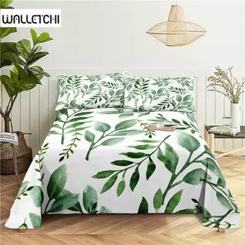 Комплект постельного белья из полиэстера с цифровой печатью и наволочкой Green Leaves 0,9/1,2/1,5/1,8/2,0 м 150X230cm(2Pcs)