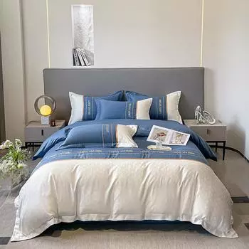 Комплект постельного белья из шелка, простыня, пододеяльник, наволочка, комплект из четырех предметов, комплект из трех предметов. 1.5m bed