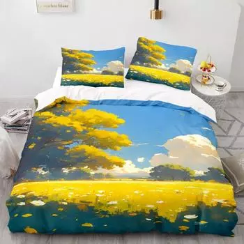 Комплект постельного белья из трех предметов с 3D цифровой печатью, комплект из четырех предметов -12 GER-90*190