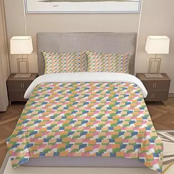 Комплект постельного белья из трех предметов цвета Моранди, пододеяльник с цифровой печатью, комплект наволочек 135cm * 200cm (three-piece set)