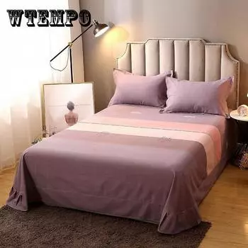 Комплект постельного белья из трех частей из хлопка с термопростыней для двухместного студенческого общежития, комплект постельного белья в полоску в клетку 160*230cm