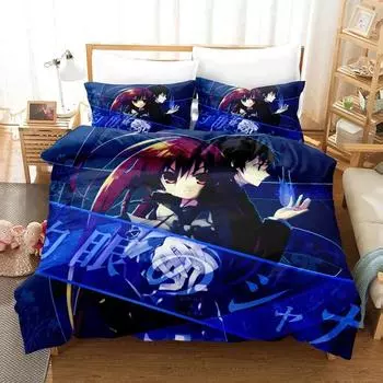 Комплект постельного белья Kawaii Girl Cartoon Shakugan No Shana, постельное белье в стиле аниме, пододеяльник, наборы для домашнего декора, односпальная кровать, размер «king-size», подарок 70x133cm 2pcs