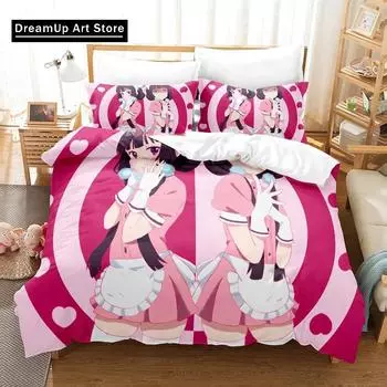 Комплект постельного белья Kawaii Grils Blend S Single Twin Full Queen King Size Bed Set Adult Kids Bedroom Duvet Cover Sets Anime Bed Sheet Set EU Single 90x200cm