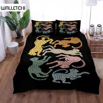 Комплект постельного белья Leaping Leopard Dots Single Twin Double Queen King Cal King Size Комплект постельного белья EU single(135x200cm)