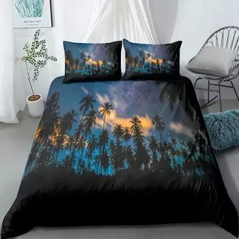 Комплект постельного белья «Летние пальмы» King Queen Double Full Twin Single Size Duvet Cover Pillow Case Комплект постельного белья 230x230cm