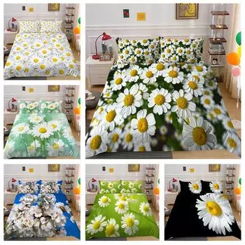 Комплект постельного белья Little Daisy с пуховым принтом Wildflower, пододеяльник, наволочка 2/3 шт., для женщин и девочек, покрывало на кровать размера «king-size», подарок, ткань из микрофибры с 3D-печатью Baby 100x135cm
