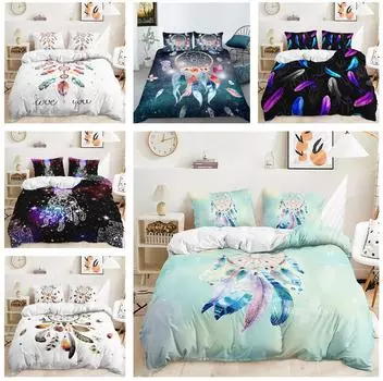 Комплект постельного белья «Ловец снов» для дома, серия с перьями, пододеяльник, комплект постельного белья, полный размер, односпальная/двуспальная кровать, украшение для дома Baby 100x135cm
