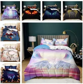 Комплект постельного белья «Ловец снов» со звездным небом, цветной комплект постельного белья, пододеяльник, наволочка, простыня/двойной король, 2/3 предмета, украшение для спальни Baby 100x135cm